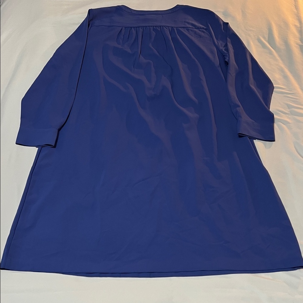 LOFT Purple Long Sleeve Maternity Dress - Picture 3 of 6